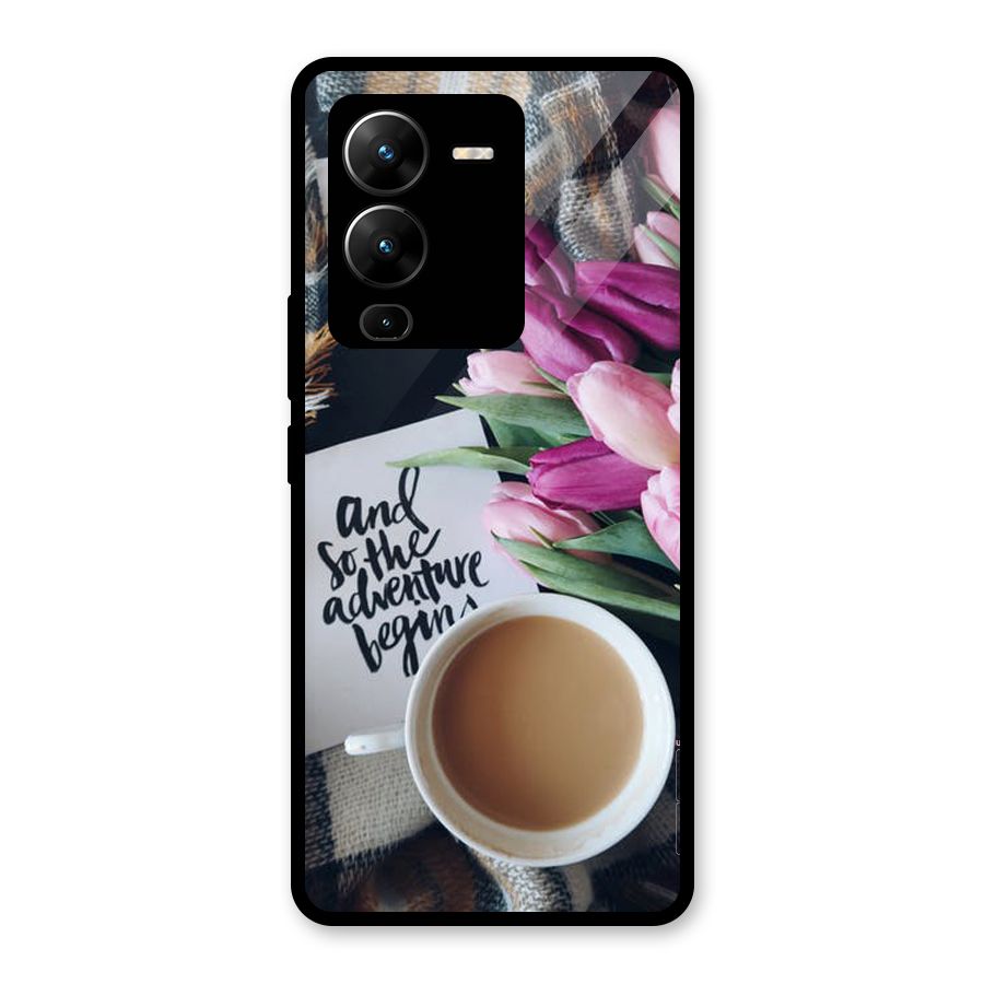 Floral Adventure Glass Back Case for Vivo V25 Pro