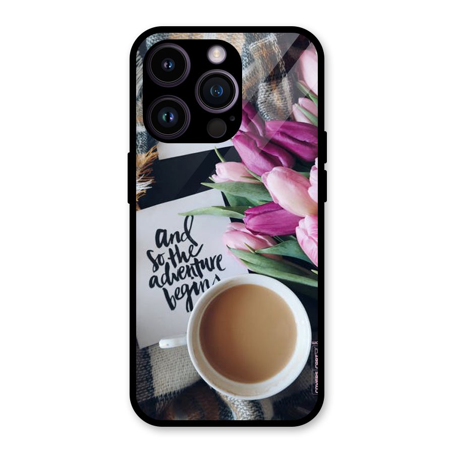 Floral Adventure Glass Back Case for iPhone 14 Pro