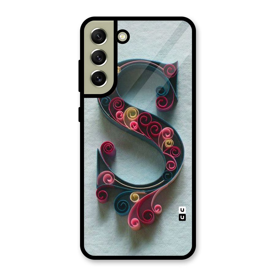 Floral Alphabet Glass Back Case for Galaxy S21 FE 5G