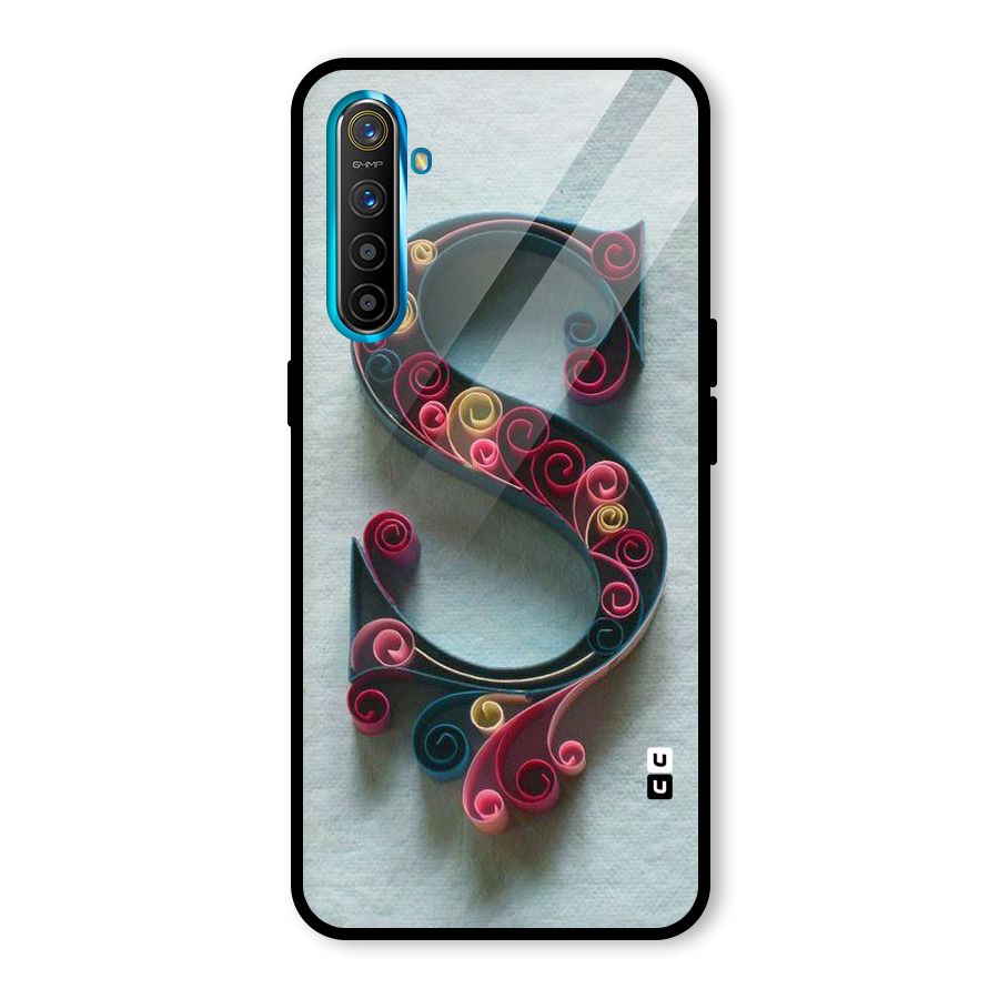 Floral Alphabet Glass Back Case for Realme XT