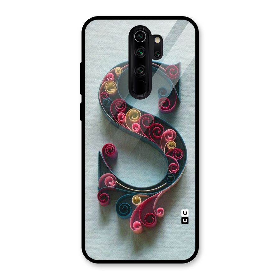 Floral Alphabet Glass Back Case for Redmi Note 8 Pro