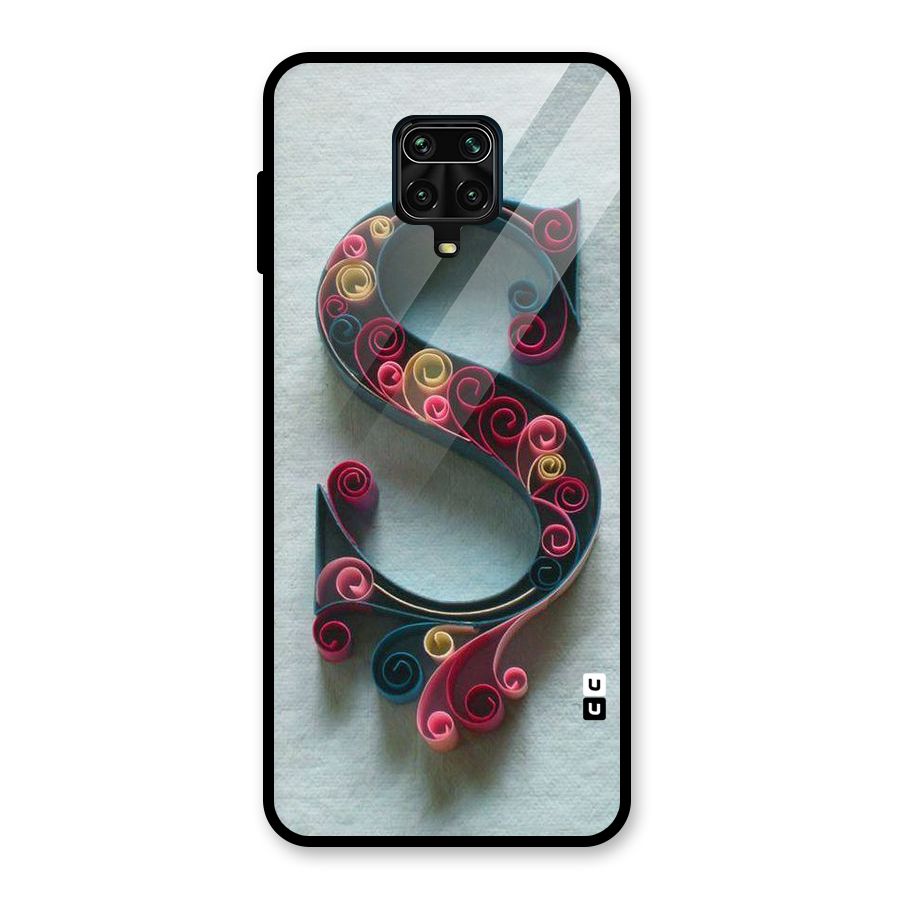 Floral Alphabet Glass Back Case for Redmi Note 9 Pro