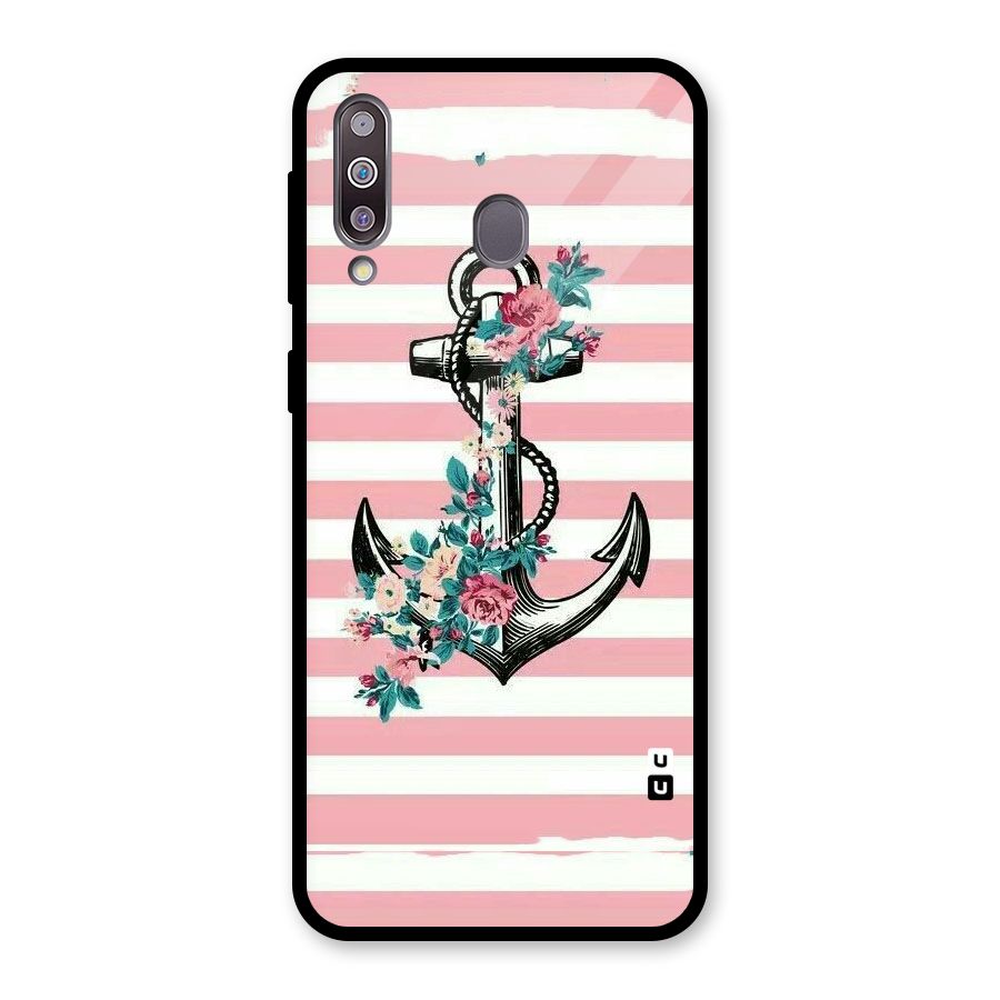 Floral Anchor Glass Back Case for Galaxy M30