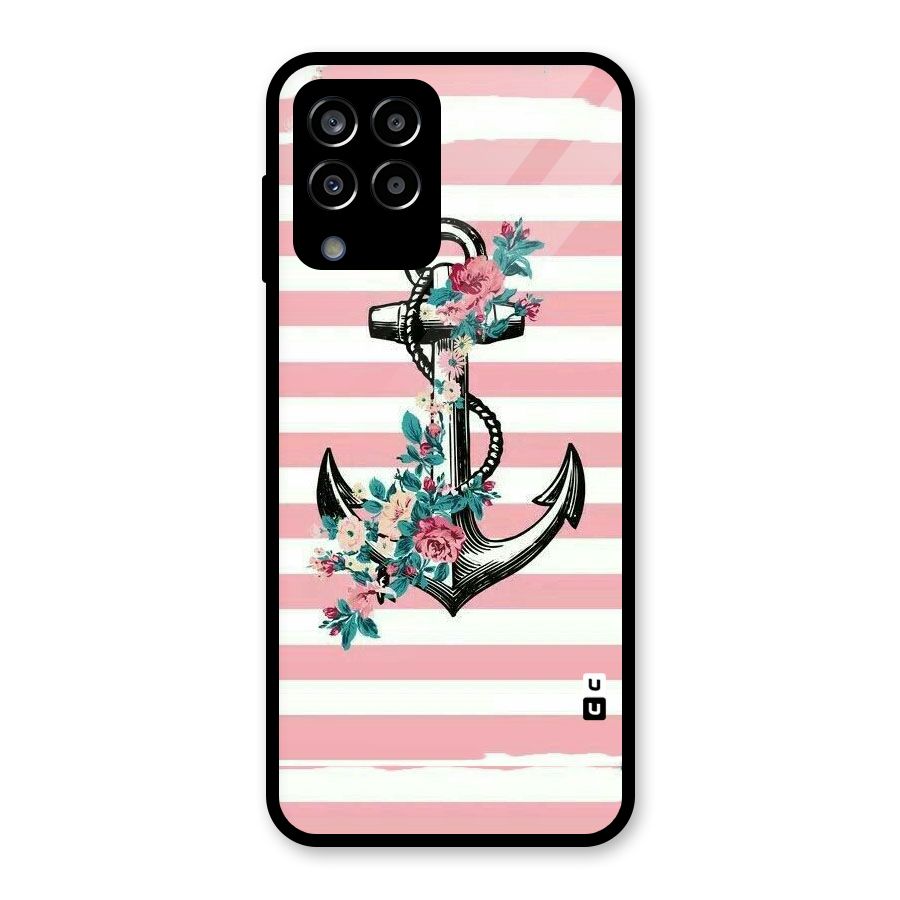 Floral Anchor Glass Back Case for Galaxy M33
