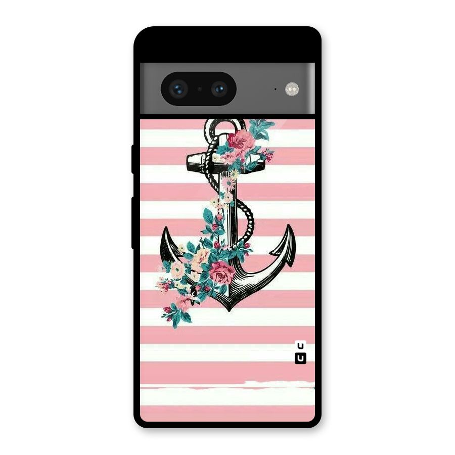 Floral Anchor Glass Back Case for Google Pixel 7