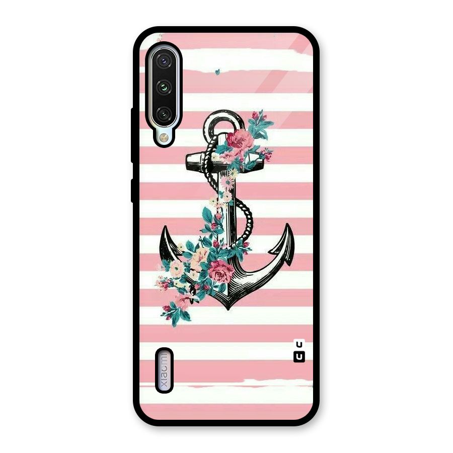 Floral Anchor Glass Back Case for Mi A3