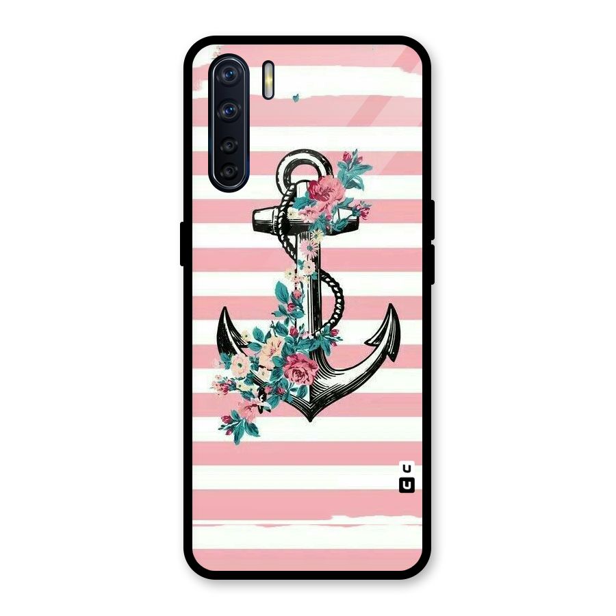 Floral Anchor Glass Back Case for Oppo F15