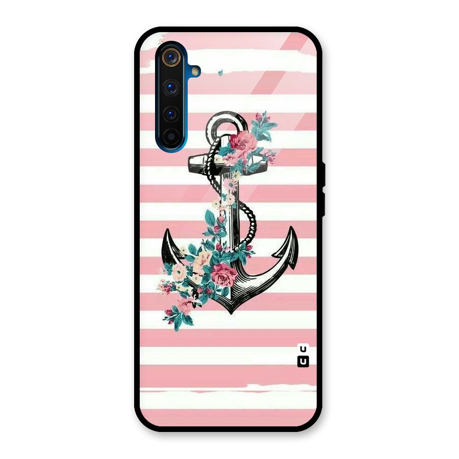 Floral Anchor Glass Back Case for Realme 6 Pro