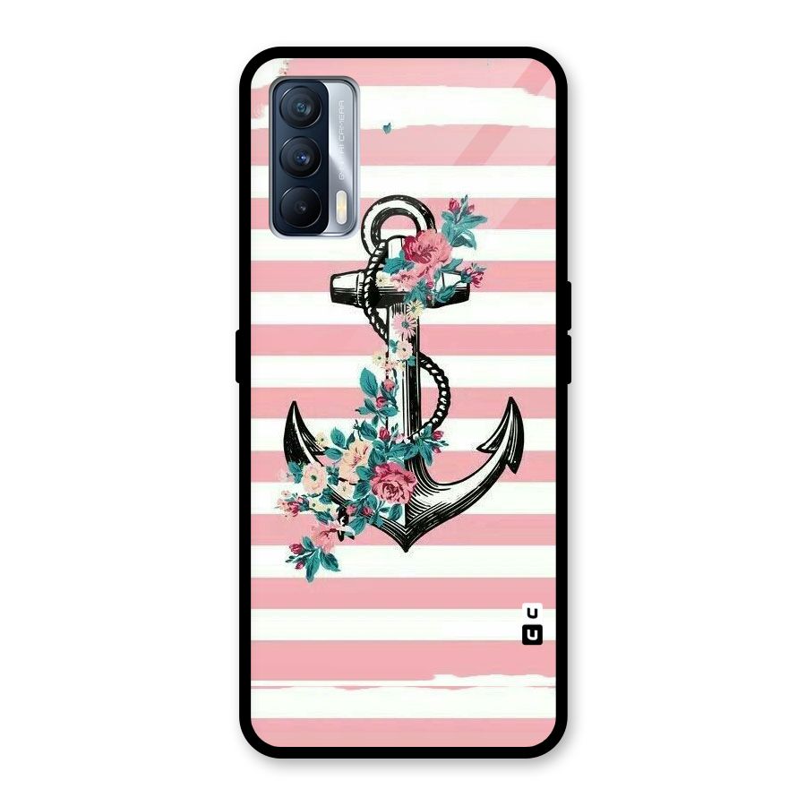 Floral Anchor Glass Back Case for Realme X7