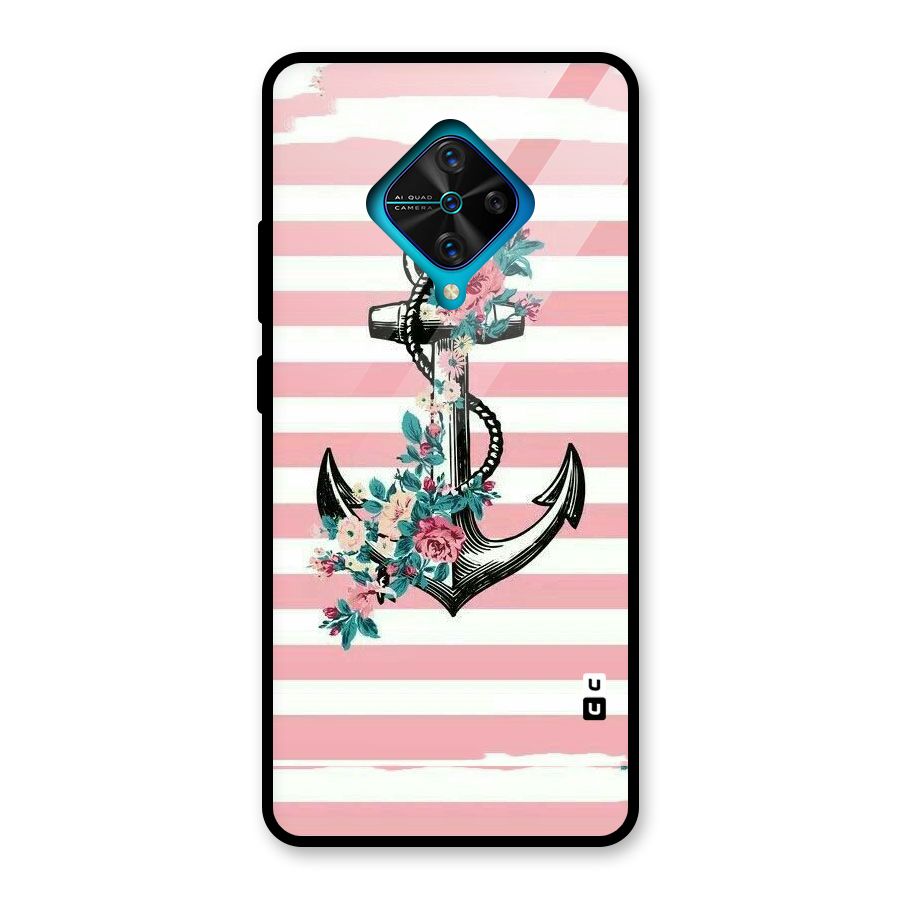 Floral Anchor Glass Back Case for Vivo S1 Pro