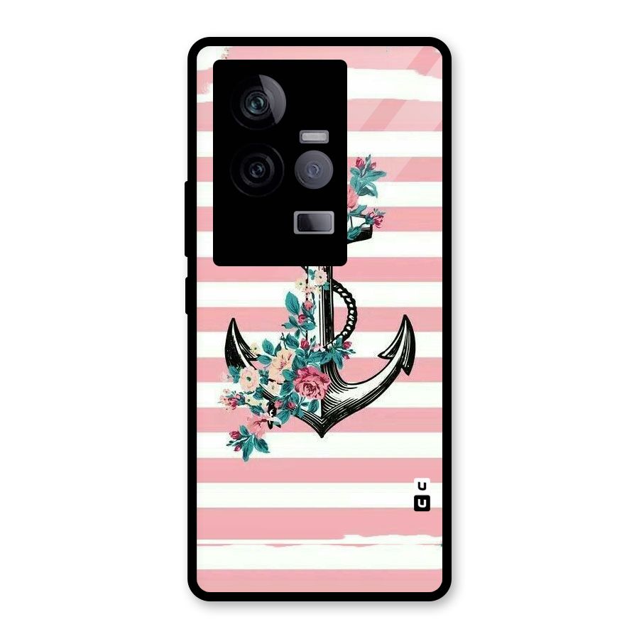 Floral Anchor Glass Back Case for Vivo iQOO 11 5G