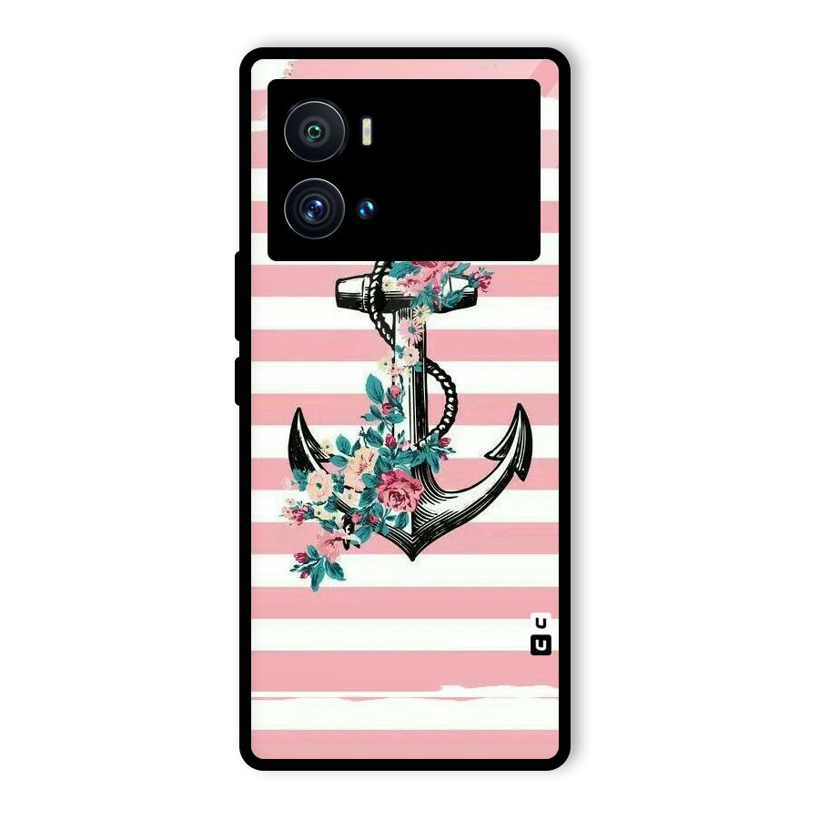 Floral Anchor Glass Back Case for Vivo iQOO 9 Pro