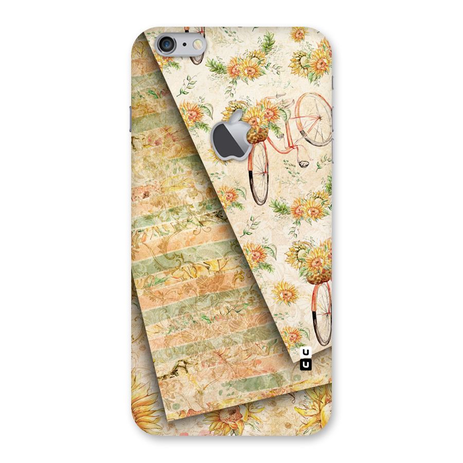 Floral Bicycle Back Case for iPhone 6 Plus 6S Plus Logo Cut