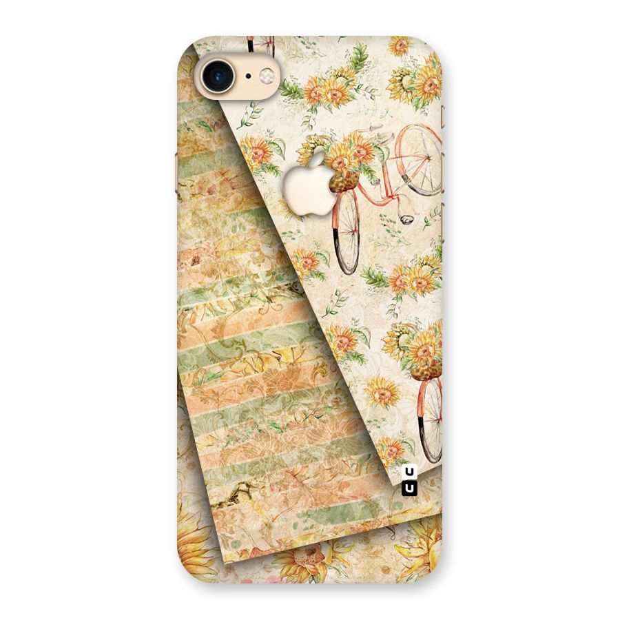 Floral Bicycle Back Case for iPhone 7 Apple Cut