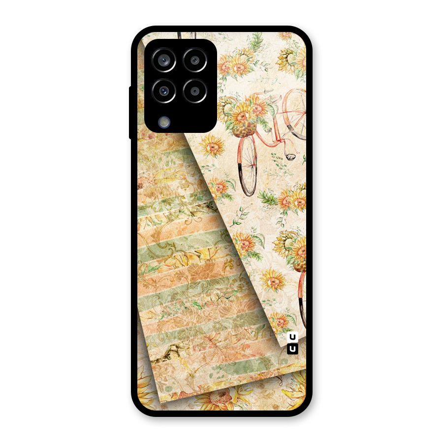 Floral Bicycle Glass Back Case for Galaxy M33