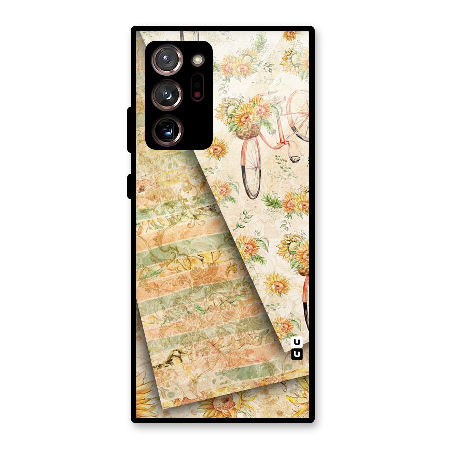 Floral Bicycle Glass Back Case for Galaxy Note 20 Ultra 5G