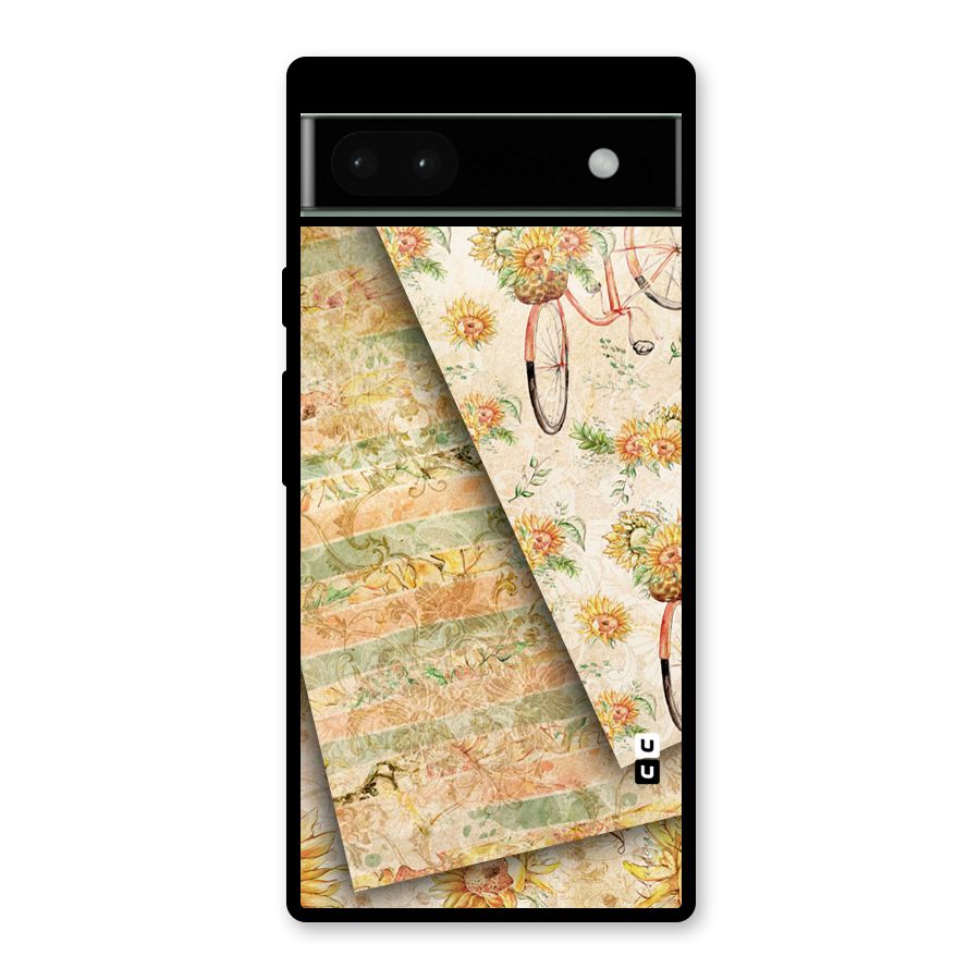 Floral Bicycle Glass Back Case for Google Pixel 6a