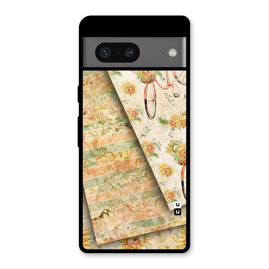 Floral Bicycle Glass Back Case for Google Pixel 7