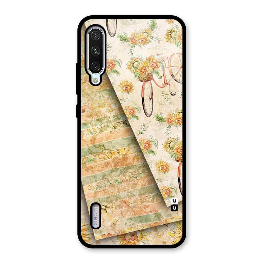 Floral Bicycle Glass Back Case for Mi A3