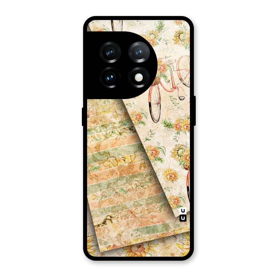 Floral Bicycle Glass Back Case for OnePlus 11