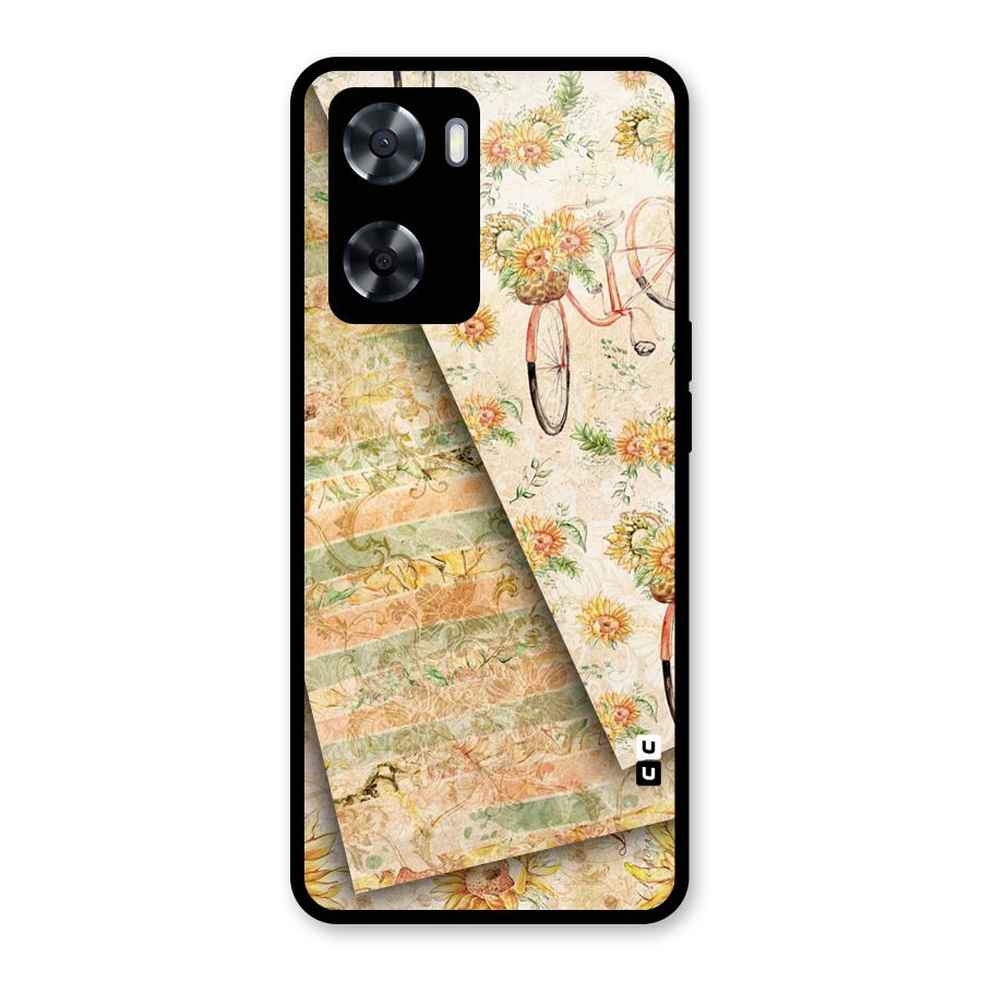 Floral Bicycle Glass Back Case for Oppo A57 2022