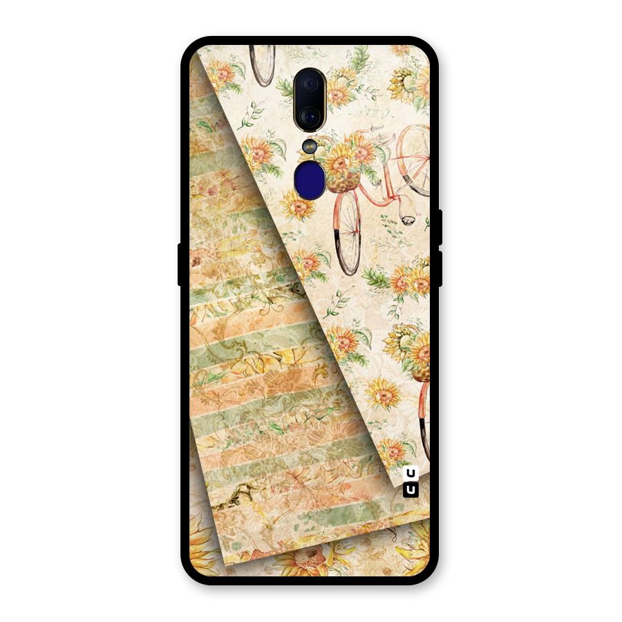 Floral Bicycle Glass Back Case for Oppo F11