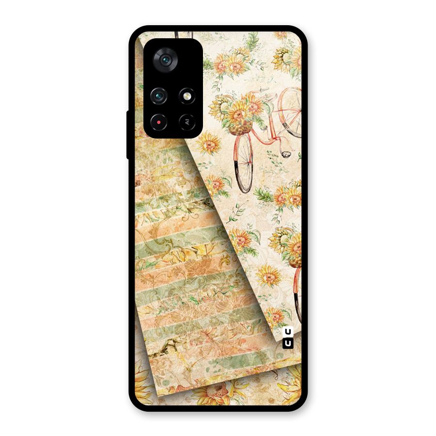 Floral Bicycle Glass Back Case for Poco M4 Pro 5G