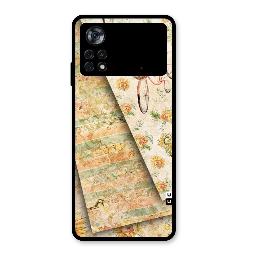 Floral Bicycle Glass Back Case for Poco X4 Pro 5G