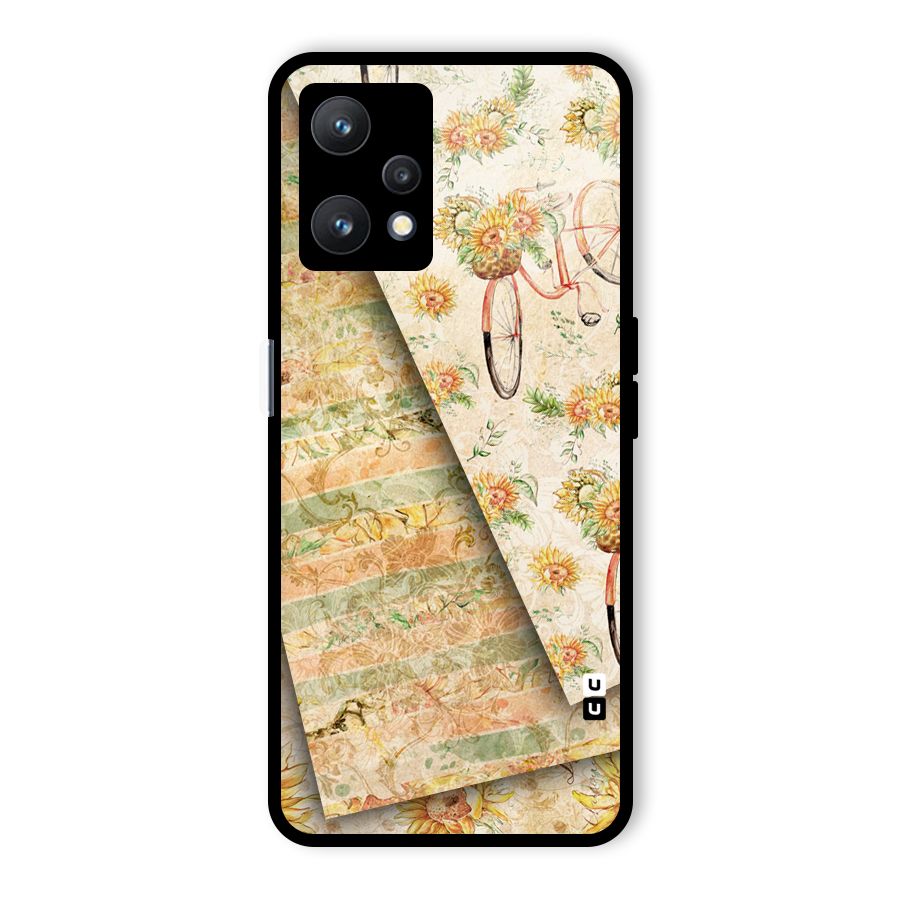 Floral Bicycle Glass Back Case for Realme 9 Pro 5G