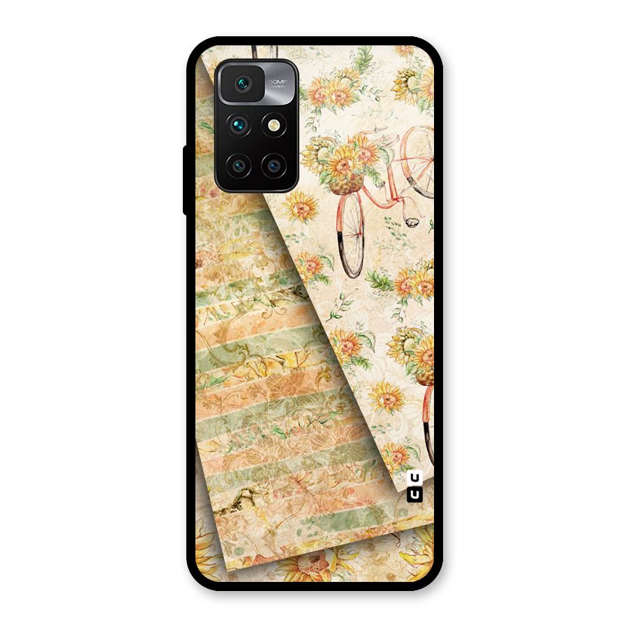 Floral Bicycle Glass Back Case for Redmi 10 Prime
