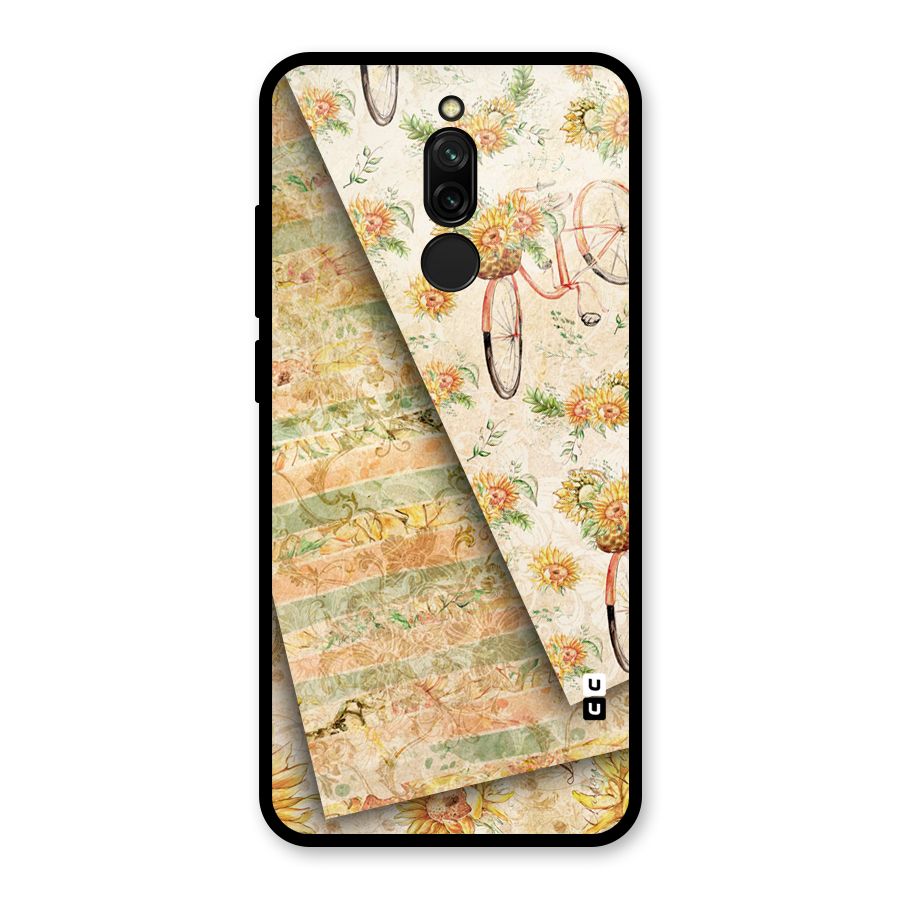 Floral Bicycle Glass Back Case for Redmi 8
