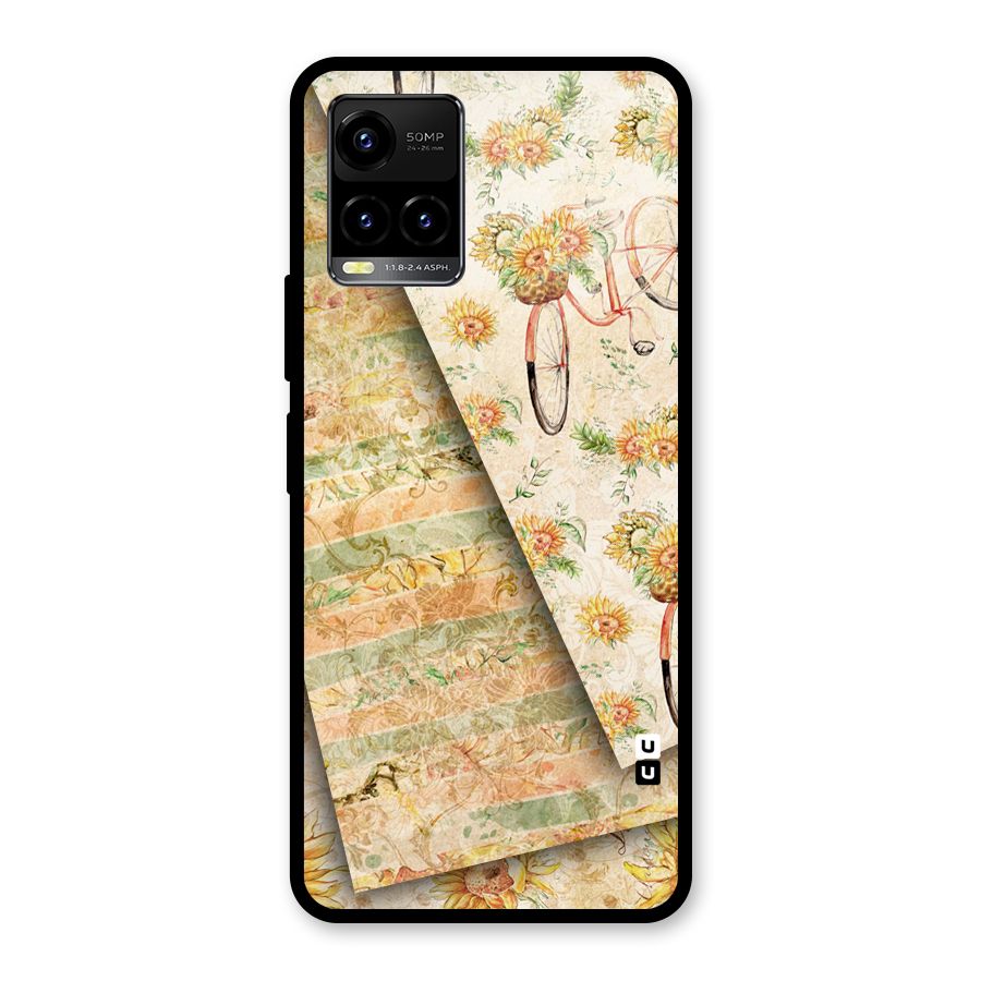 Floral Bicycle Glass Back Case for Vivo Y21T
