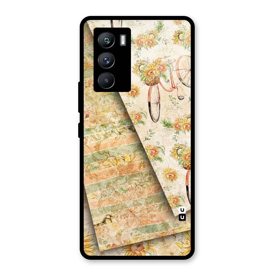 Floral Bicycle Glass Back Case for Vivo iQOO 9 SE