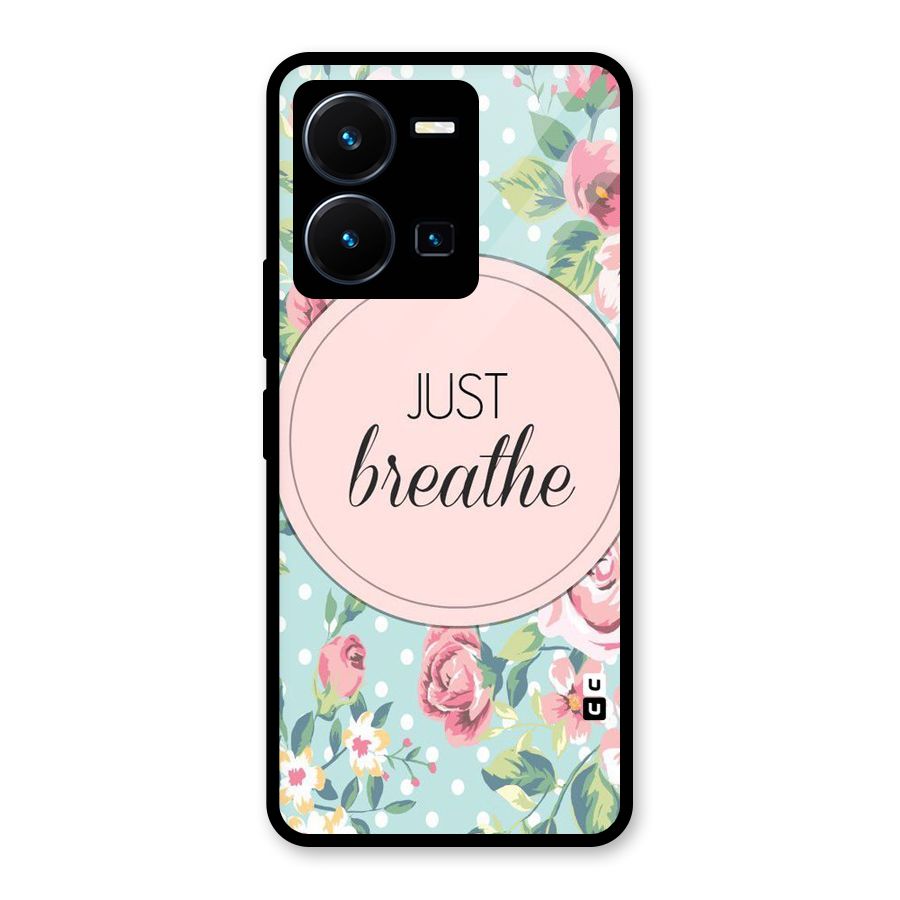 Floral Bloom Glass Back Case for Vivo Y35