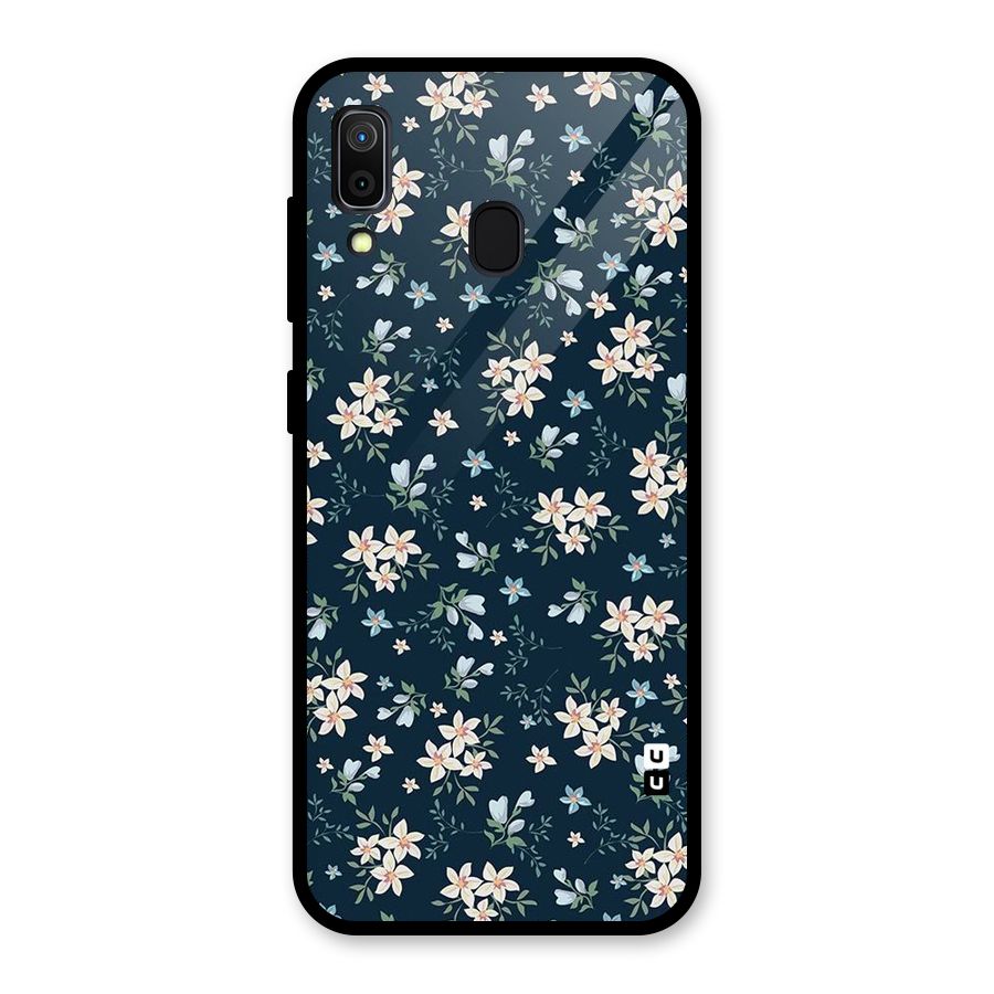 Floral Blue Bloom Glass Back Case for Galaxy A30