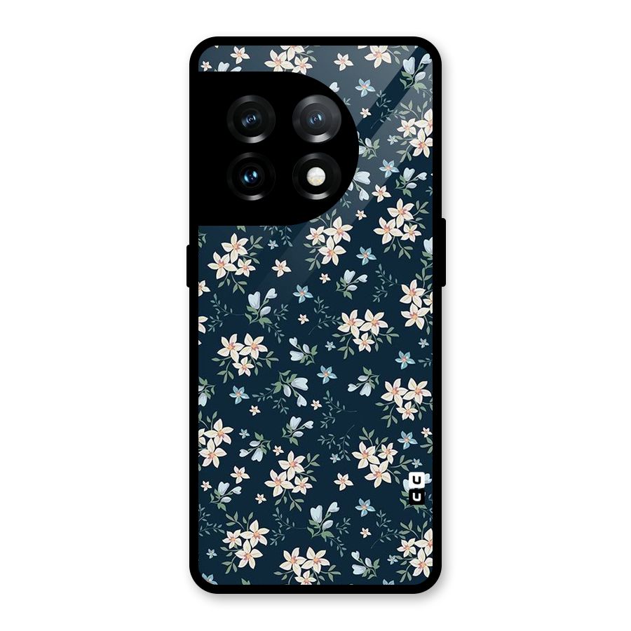Floral Blue Bloom Glass Back Case for OnePlus 11