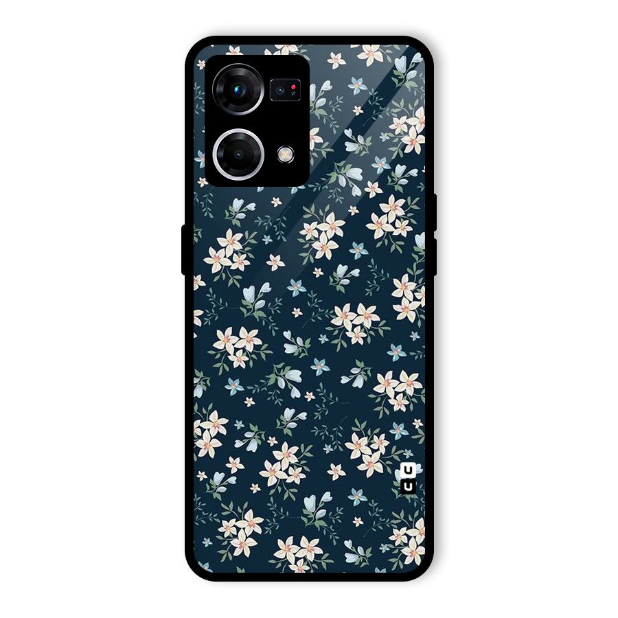 Floral Blue Bloom Glass Back Case for Oppo F21 Pro 5G