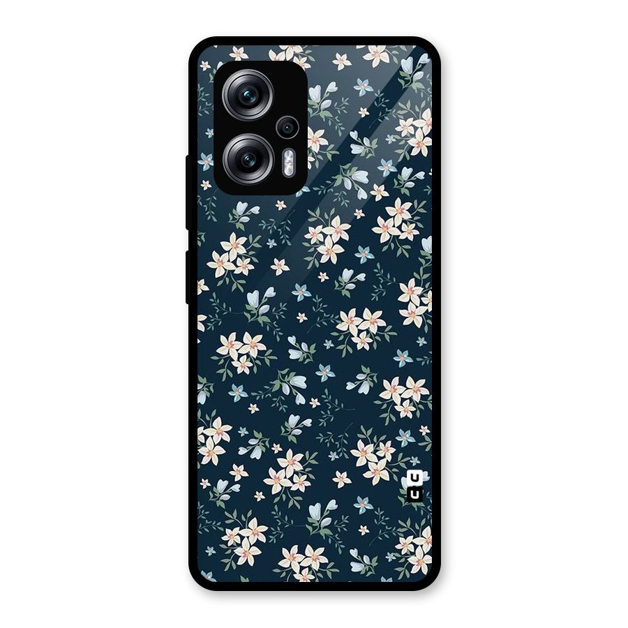 Floral Blue Bloom Glass Back Case for Redmi K50i