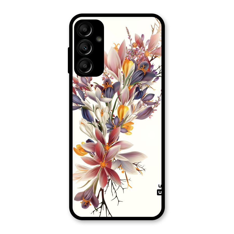 Floral Bouquet Glass Back Case for Galaxy A14 5G