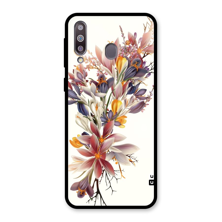 Floral Bouquet Glass Back Case for Galaxy M30