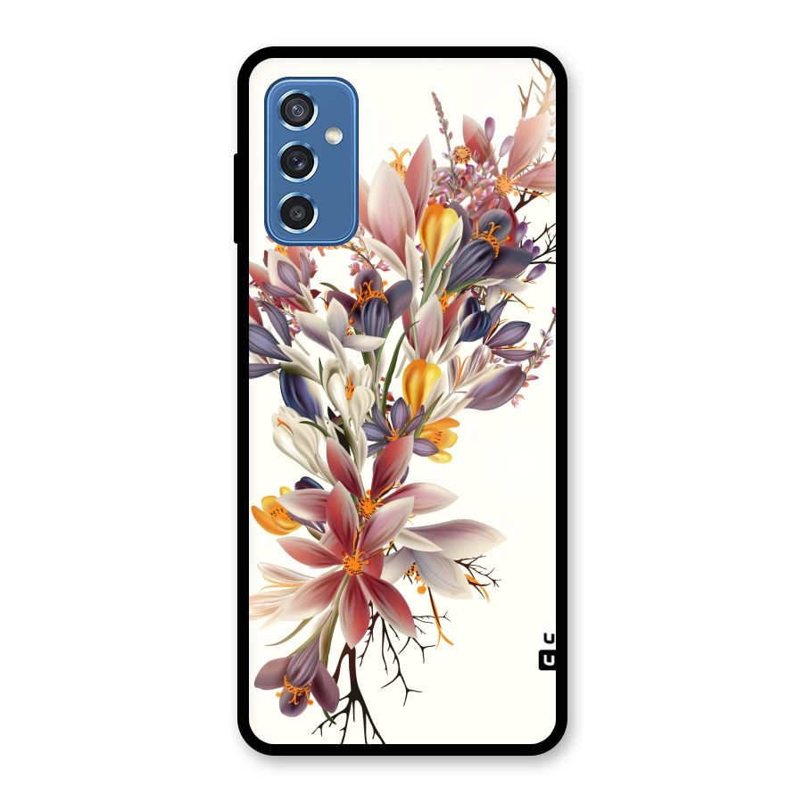 Floral Bouquet Glass Back Case for Galaxy M52 5G