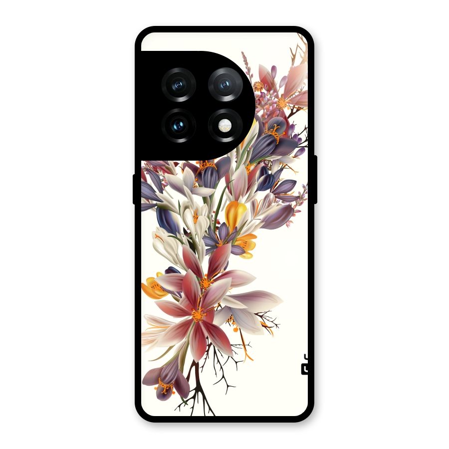 Floral Bouquet Glass Back Case for OnePlus 11