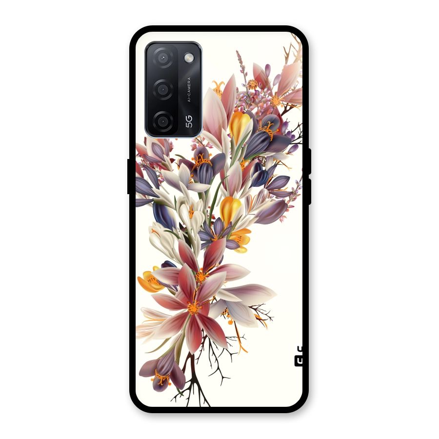Floral Bouquet Glass Back Case for Oppo A53s 5G