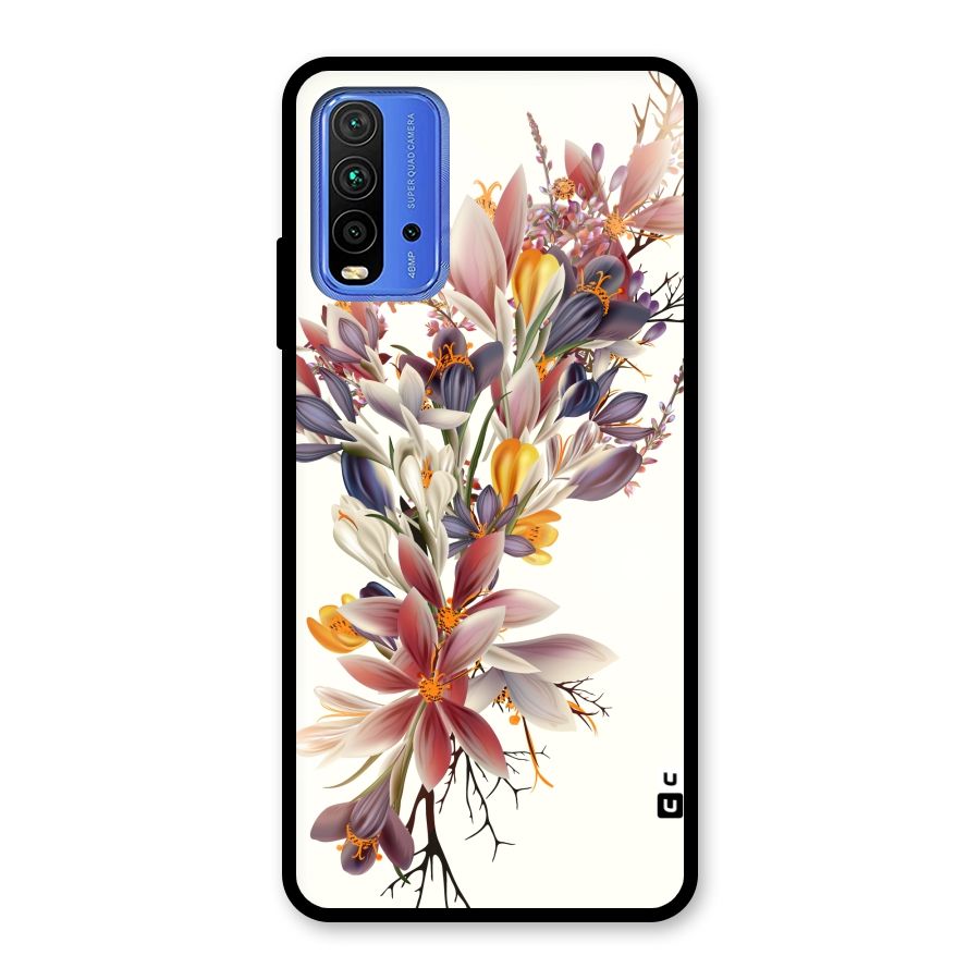 Floral Bouquet Glass Back Case for Redmi 9 Power