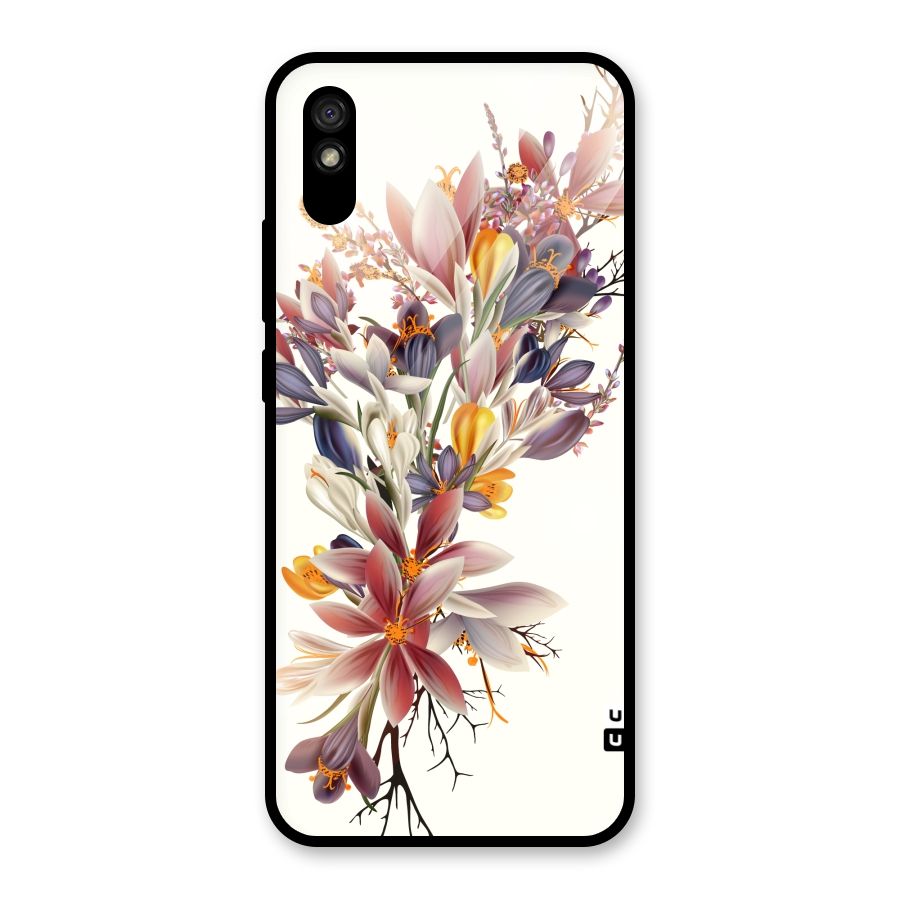Floral Bouquet Glass Back Case for Redmi 9i