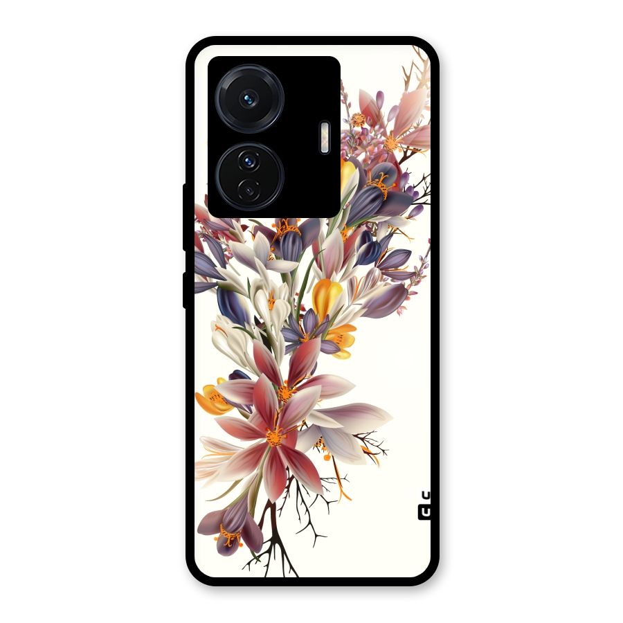 Floral Bouquet Glass Back Case for Vivo T1 Pro