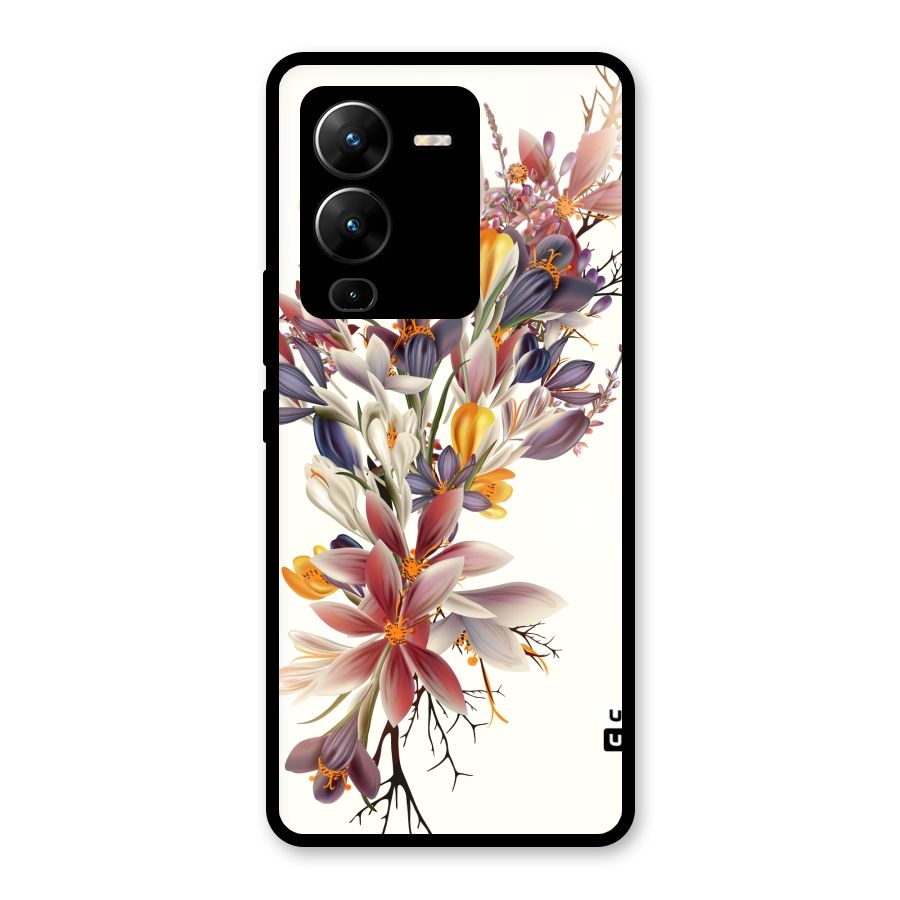 Floral Bouquet Glass Back Case for Vivo V25 Pro