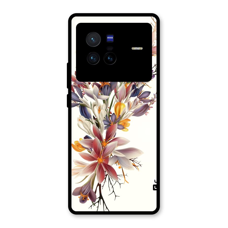 Floral Bouquet Glass Back Case for Vivo X80