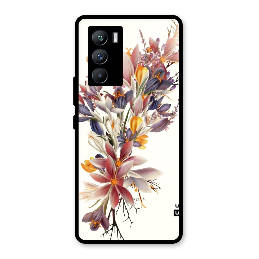 Floral Bouquet Glass Back Case for Vivo iQOO 9 SE