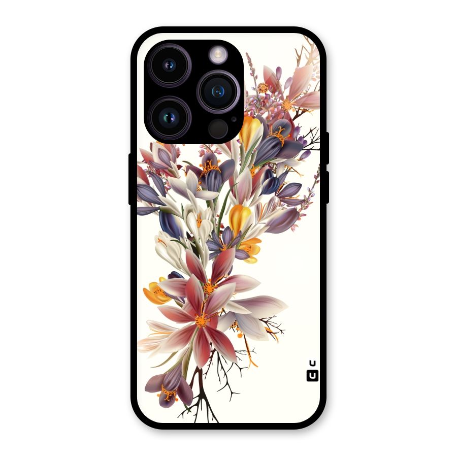 Floral Bouquet Glass Back Case for iPhone 14 Pro